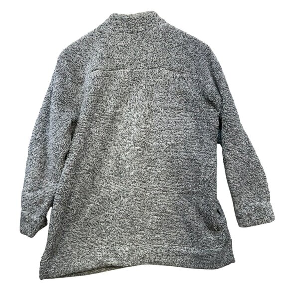 Soft Surroundings Womens Sherpa Pullover Jacket Medium Gray Pockets - Picture 10 of 12
